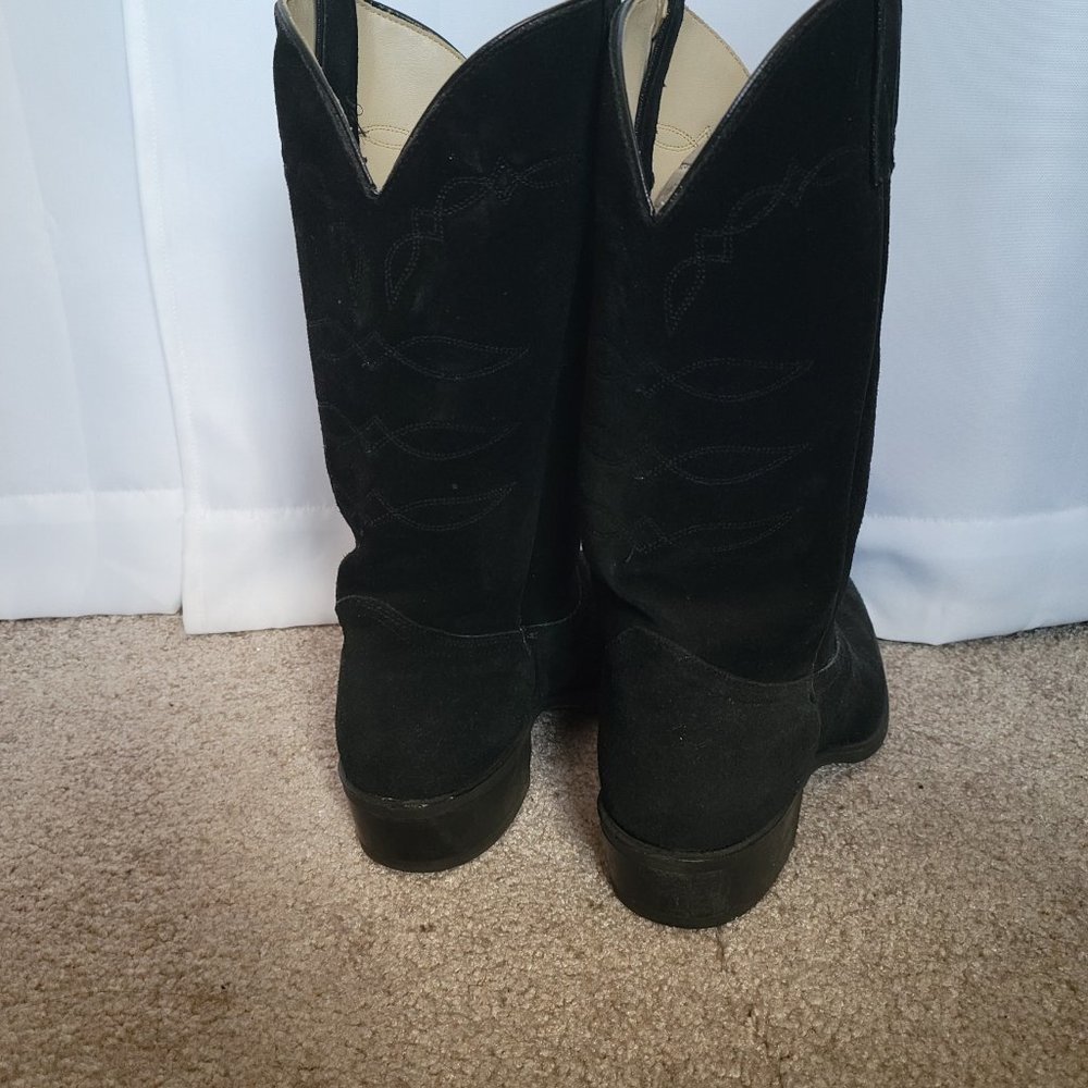 Vintage Black Suede Western Boots - Picture 5 of 6